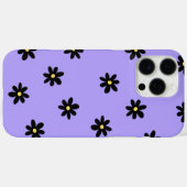 Retro Chic Lila & Schwarz Floral Muster Whimsical Case-Mate iPhone Hülle (Rückseite (Horizontal))