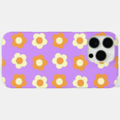 Retro Chic Lila und Orange Blumenmuster Case-Mate iPhone Hülle (Rückseite (Horizontal))
