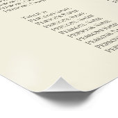 Retro Chic mit farbenfroher Streifen Sitzkarte Poster (Ecke)