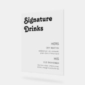 Retro Chic Moderne Signature Drinks Acrylschild (Winkel)