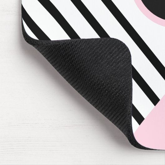 Retro Chic Monogram Strips und Farbblock Mousepad (Ecke)