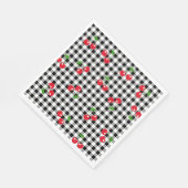 Retro Chic Niedlich Red Cherry Black & White Gingh Serviette (Ecke)