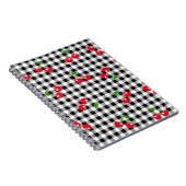 Retro Chic Niedlich Red Cherry Schwarz-weiß Gingha Notizblock (Rechte Seite)