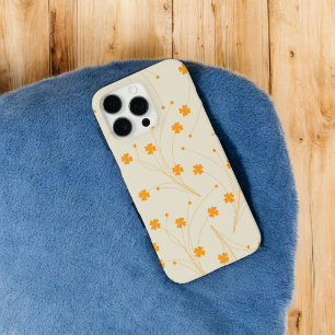 Retro Chic Orange & Beige Blumenmuster Whimsikum iPhone 16 Pro Max Hülle