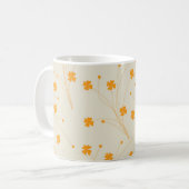 Retro Chic Orange Beige Floral Whimsical Funky Kaffeetasse (Vorderseite Links)