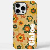 Retro Chic Orange Blumenmuster Whimsikfeder Case-Mate iPhone Hülle (Rückseite)