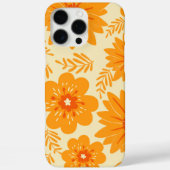 Retro Chic Orange Blumenmuster Whimsikfeder Case-Mate iPhone Hülle (Rückseite)