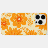 Retro Chic Orange Blumenmuster Whimsikfeder Case-Mate iPhone Hülle (Rückseite (Horizontal))
