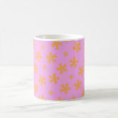 Retro Chic Orange Pink Floral Bright Y2K Inspirier Kaffeetasse (Mittel)