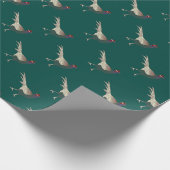 Retro chic pheasant Vogel türkis Wrapping Paper Geschenkpapier (Ecke)