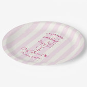 Retro Chic Pink Hand Drawn Cocktail 30th Birthday Pappteller (Schrägansicht)