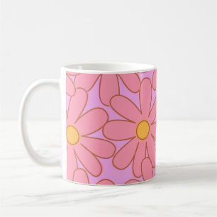 Retro Chic Pink Lila Floral Fun Y2K Blume Kaffeetasse