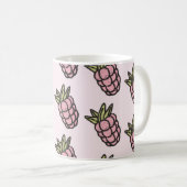 Retro Chic Pink Pineape Funky Y2K Fruchtdesign Kaffeetasse (VorderseiteRechts)
