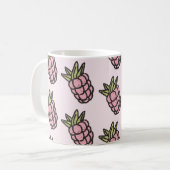 Retro Chic Pink Pineape Funky Y2K Fruchtdesign Kaffeetasse (Vorderseite Links)