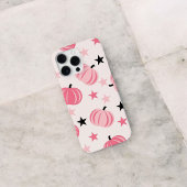 Retro Chic Pink Pumpkin Pattern Whimsischer Fall iPhone Hülle