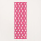 Retro Chic Pink White Polka Dots Monogram Übung Yogamatte (Vorderseite)