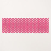 Retro Chic Pink White Polka Dots Monogram Übung Yogamatte (Vorderseite (Horizontal))