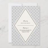 Retro Chic Polka Dots Diamond Brautparty laden ein Einladung (Rückseite)