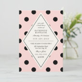 Retro Chic Polka Dots Diamond Brautparty laden ein Einladung (Stehend Vorderseite)