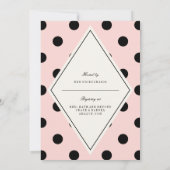 Retro Chic Polka Dots Diamond Brautparty laden ein Einladung (Rückseite)