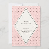 Retro Chic Polka Dots Diamond Brautparty laden ein Einladung (Rückseite)