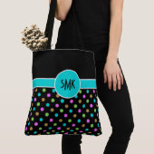 Retro Chic Polka Dots Große Mit Monogramm Tasche (Von Nahem)