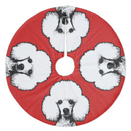Retro Chic Pop Art Inspiriert Niedliches Poodle Tr Fleece Weihnachtsbaumdecke