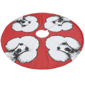 Retro Chic Pop Art Inspiriert Niedliches Poodle Tr Fleece Weihnachtsbaumdecke (Schrägansicht)