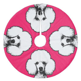 Retro Chic Pop Art Inspiriert Niedliches Poodle Tr Fleece Weihnachtsbaumdecke