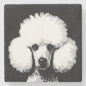 Retro Chic Pop Art Poodle Steinuntersetzer (Vorderseite)
