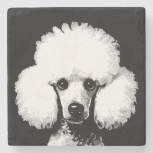 Retro Chic Pop Art Poodle Steinuntersetzer