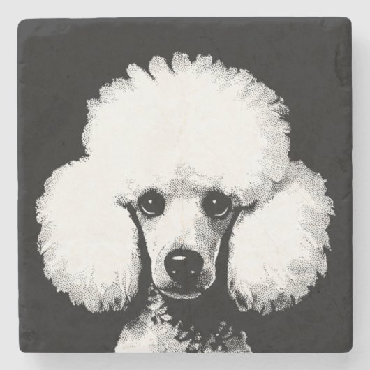 Retro Chic Pop Art Poodle Steinuntersetzer (Vorderseite)