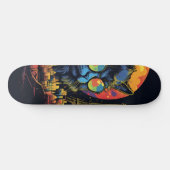 Retro Chic Pop Kunst, Dichtung und Musik Skateboard (Horizontal)