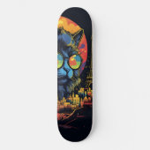 Retro Chic Pop Kunst, Dichtung und Musik Skateboard (Vorderseite)