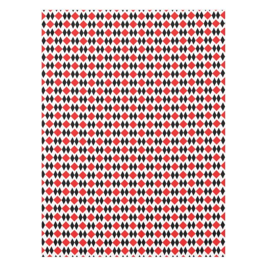 Retro Chic Red Black Diamond Shape Muster Tischdecke (Vorderseite)