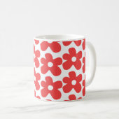 Retro Chic Red Floral Bold Y2K Blume Design Kaffeetasse (VorderseiteRechts)