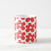 Retro Chic Red Floral Bold Y2K Blume Design Kaffeetasse (Mittel)