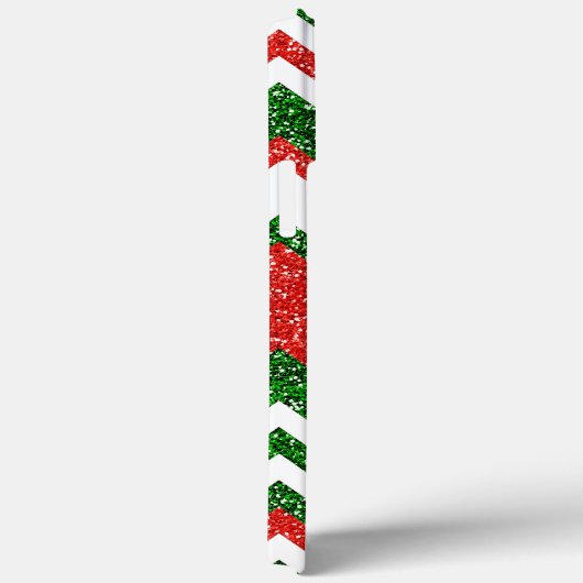 Retro Chic Red Green Zigzag Zickzack Strip Art Case-Mate iPhone Hülle (Rückseite / Rechts)