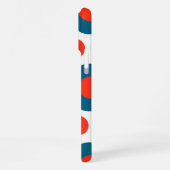 Retro Chic Red, Orange & Blue Floral Muster iPhone Hülle (Linke Seite)