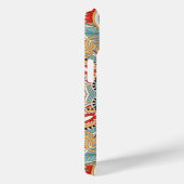 Retro Chic Rot Aquamarines Hübsches Blumenmosaik M Case-Mate iPhone Hülle (Rückseite / Rechts)