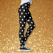 Retro Chic Schwarz-weiß Polka Dots Muster Mode Leggings