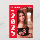 Retro Chic Script-Klasse von 2025 Foto Open House Einladung (Vorne/Hinten)