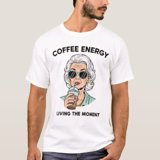 Retro Chic Senior Frau Eiskaffee T-Shirts
