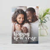 Retro Chic Silvesterfotokarte Feiertagskarte (Stehend Vorderseite)