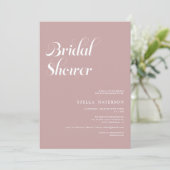 Retro chic simple dusty pink bridal shower einladung (Stehend Vorderseite)