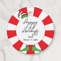Retro Chic Spaß Peppermint Candy Elf Happy Holiday