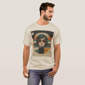 Retro Chic Sunglasses Portrait T-Shirt (Vorne ganz)