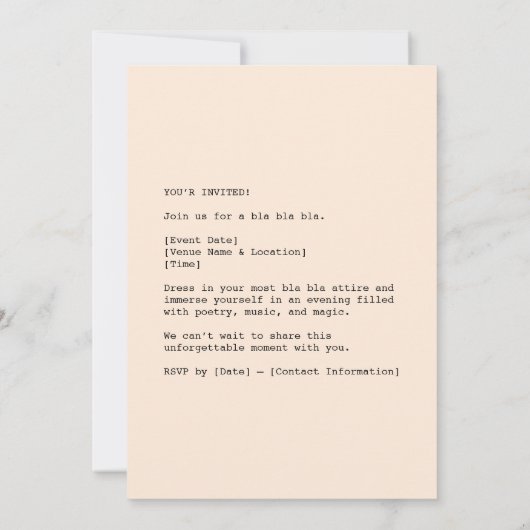 Retro Chic Tee Party Einladung (Rückseite)