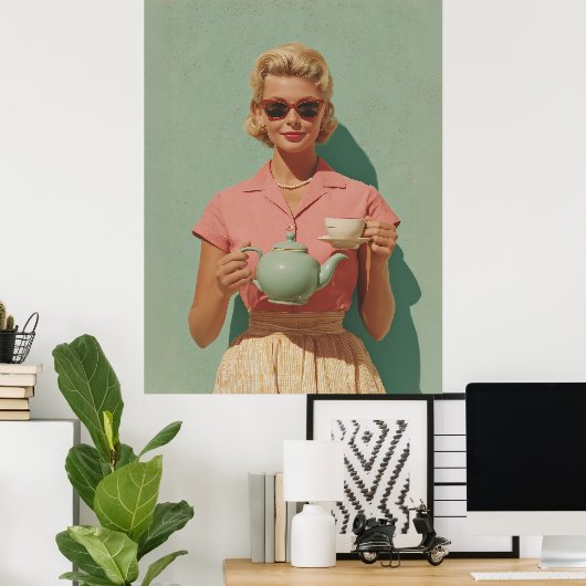Retro Chic Tee Party Poster (Heimbüro)
