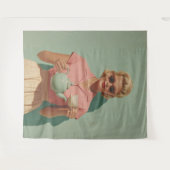 Retro Chic Tee Party Wandteppich (Vorderseite (Horizontal))